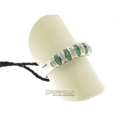 BLISS anello Color oro bianco 18kt smeraldi e diamanti referenza 20046611